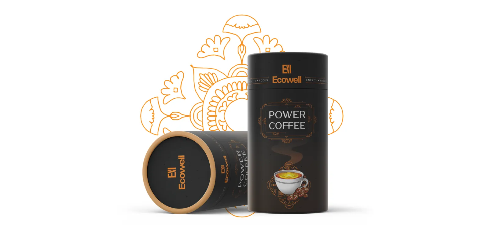 Power Coffee Premium Cylinder Artwork